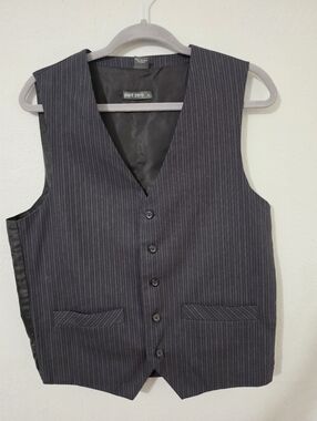 Point Zero Pinstripe Vest Black White Size Large